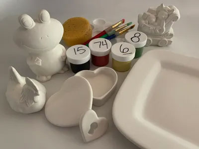 bisque pieces and paint